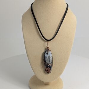 Natural Orthoceras Necklace, Fossil Squid, Gemstone Jewelry, Gift Idea, Wirewrap